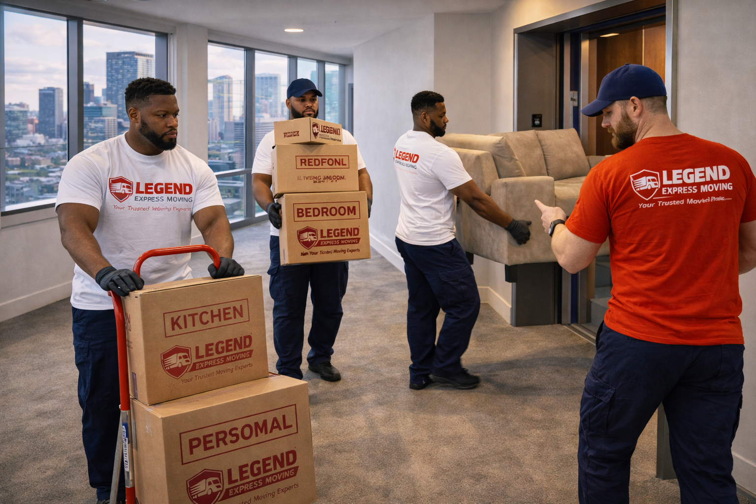Happy family in new home after successful move