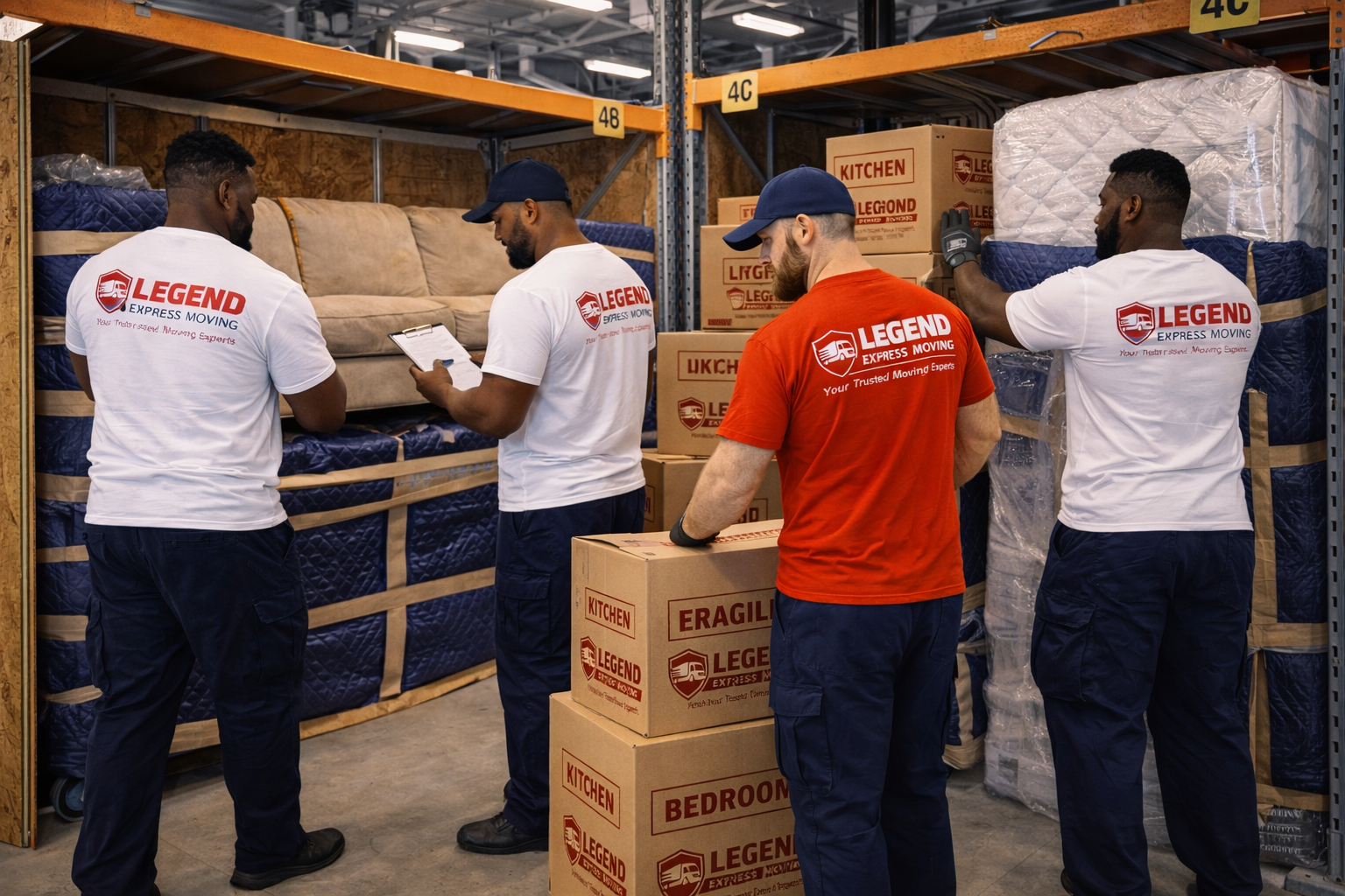 Climate-controlled storage units with organized shelving